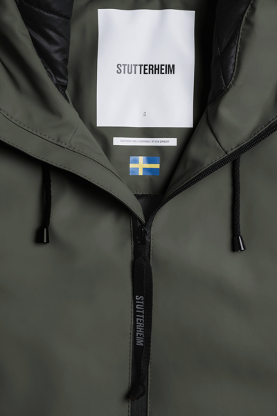 Stutterheim Mosebacke Long Winter Jacket In Green