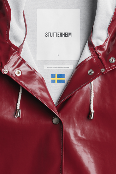 Stutterheim Mosebacke Opal Raincoat In Burgundy