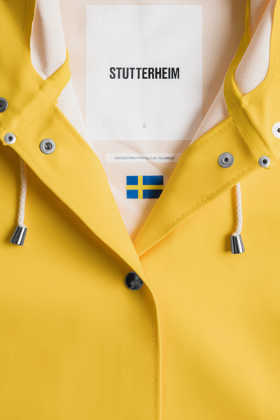 Shop Stutterheim Mosebacke Raincoat In Yellow