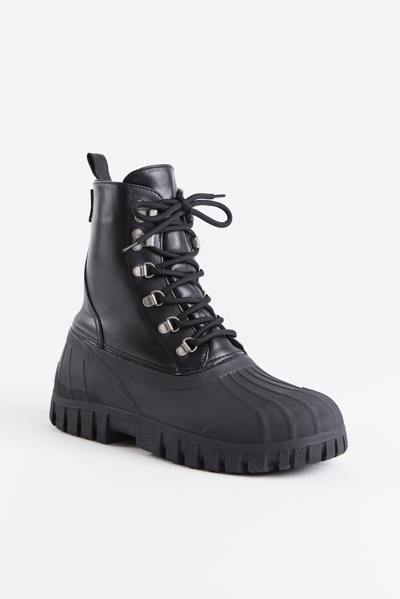 Stutterheim Patrol Boot Leather In Black