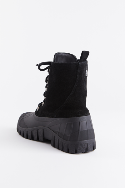 Shop Stutterheim Patrol Boot Suede In Black