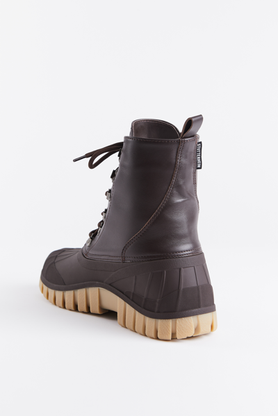 Stutterheim Patrol Boot Leather In Coffee
