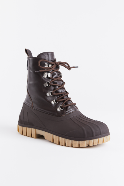 Stutterheim Patrol Boot Leather In Coffee