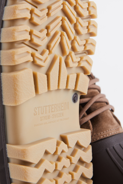 Shop Stutterheim Patrol Boot Suede In Tobacco