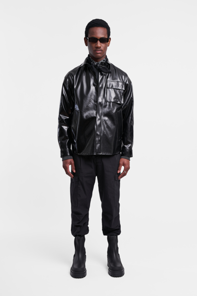 Shop Stutterheim Ringen Opal Overshirt In Black