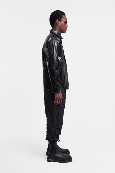 Shop Stutterheim Ringen Opal Overshirt In Black