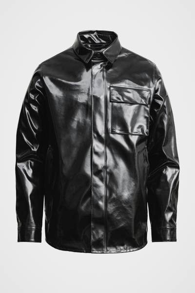 Shop Stutterheim Ringen Opal Overshirt In Black