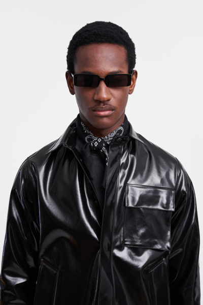 Shop Stutterheim Ringen Opal Overshirt In Black