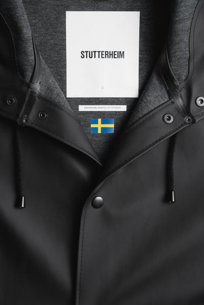 Stutterheim Stockholm Bike Raincoat In Black
