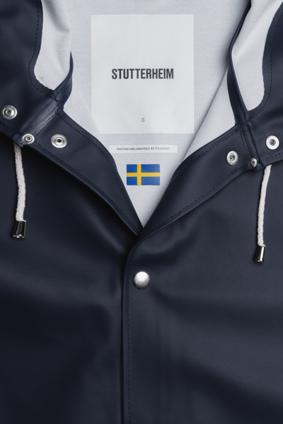 Stutterheim Stockholm Bike Raincoat In Navy