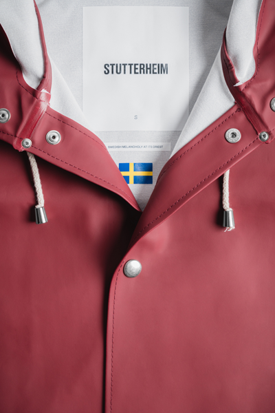 Shop Stutterheim Stockholm Raincoat In Burgundy