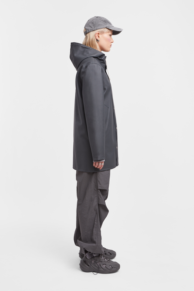 Shop Stutterheim Stockholm Raincoat In Charcoal