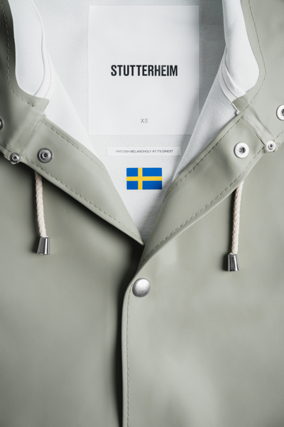 Stutterheim Stockholm Raincoat In Khaki Green