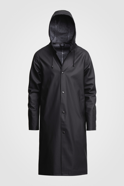 Shop Stutterheim Stockholm Long Raincoat In Black