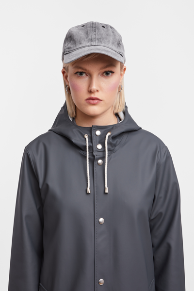 Stutterheim Stockholm Long Raincoat In Charcoal