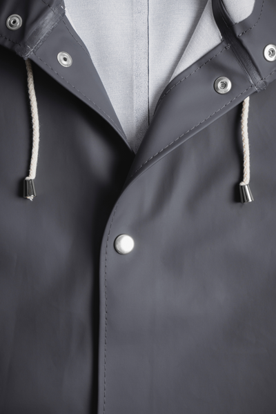 Shop Stutterheim Stockholm Long Raincoat In Charcoal