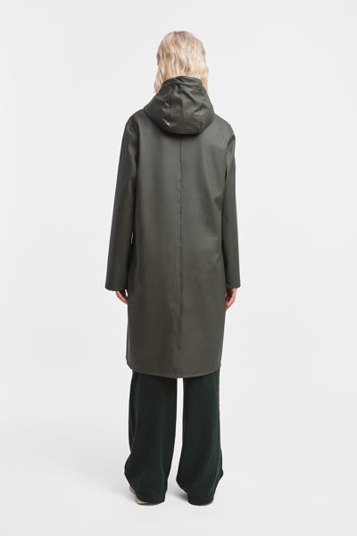 Stutterheim Stockholm Long Raincoat In Green