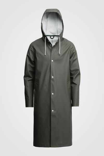 Stutterheim Stockholm Long Raincoat In Green