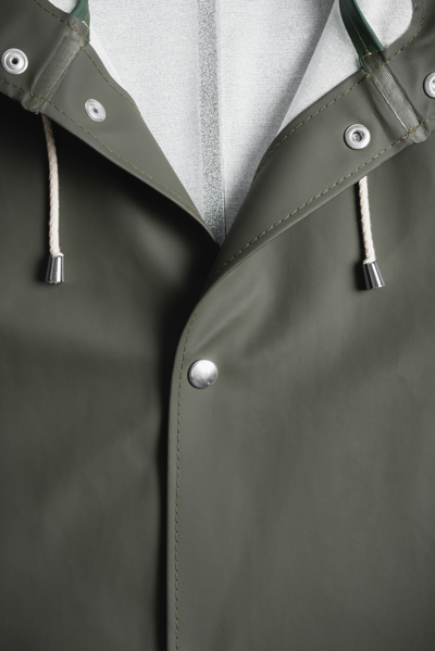 Stutterheim Stockholm Long Raincoat In Green