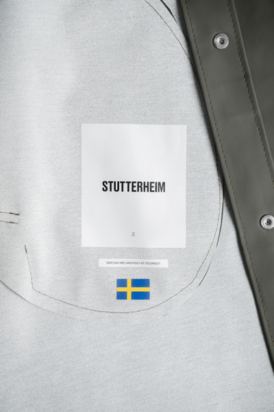 Shop Stutterheim Stockholm Long Raincoat In Green