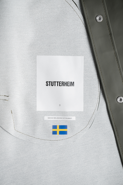 Stutterheim Stockholm Long Raincoat In Green