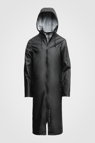 Shop Stutterheim Stockholm Long Lightweight Zip Raincoat In Black