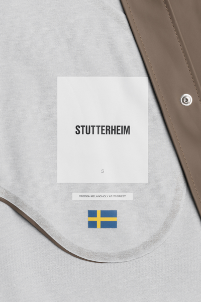 Shop Stutterheim Stockholm Long Raincoat In Mole
