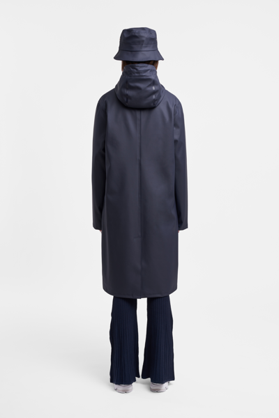 Shop Stutterheim Stockholm Long Raincoat In Navy