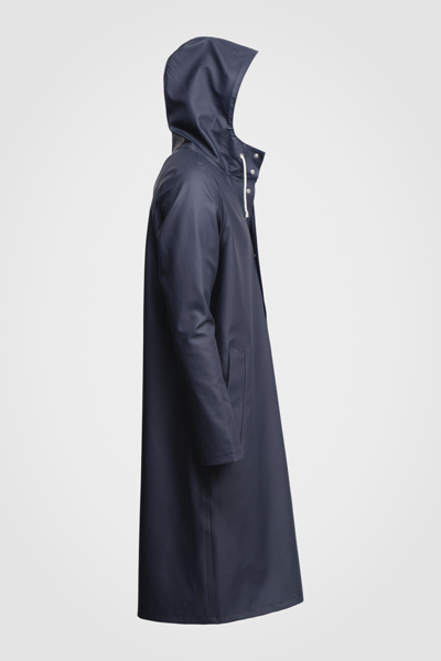 Shop Stutterheim Stockholm Long Raincoat In Navy