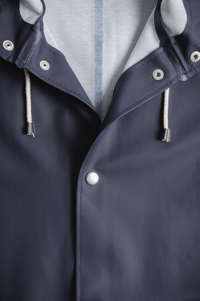 Shop Stutterheim Stockholm Long Raincoat In Navy