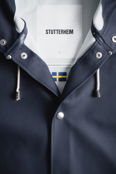 Shop Stutterheim Stockholm Raincoat In Navy