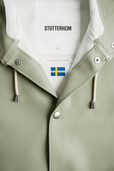 Shop Stutterheim Stockholm Raincoat In Sage