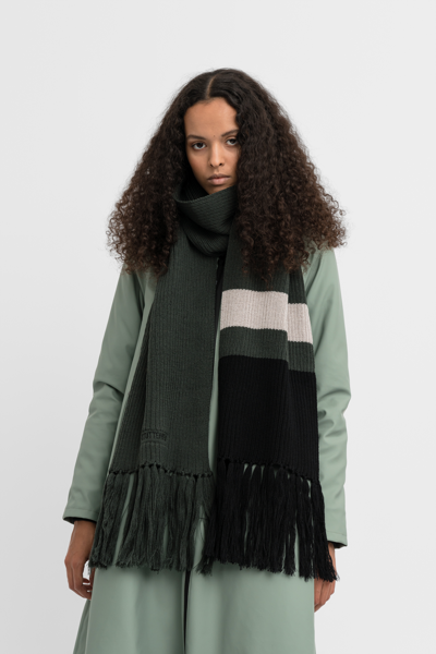 Shop Stutterheim Fringe Scarf In Green