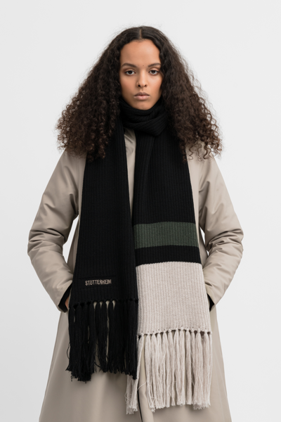 Shop Stutterheim Fringe Scarf In Black