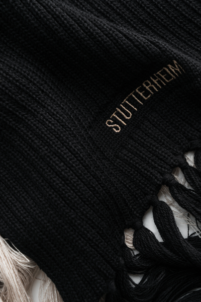 Shop Stutterheim Fringe Scarf In Black