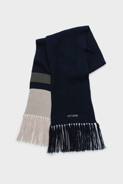 Shop Stutterheim Fringe Scarf In Navy