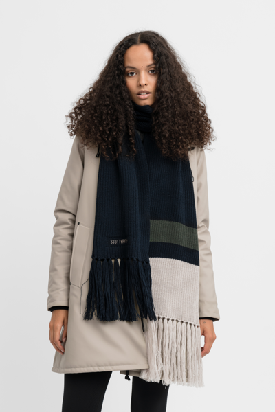 Shop Stutterheim Fringe Scarf In Navy