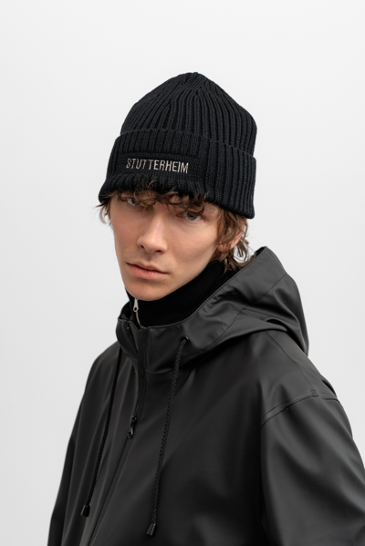 Stutterheim Logo Beanie In Black