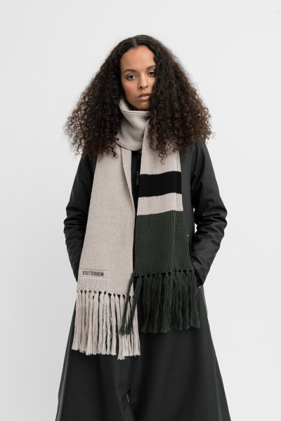 Shop Stutterheim Fringe Scarf In Light Sand