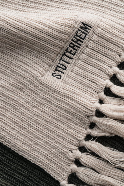 Shop Stutterheim Fringe Scarf In Light Sand