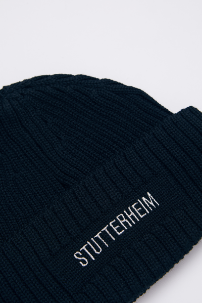 Stutterheim Logo Beanie In Navy
