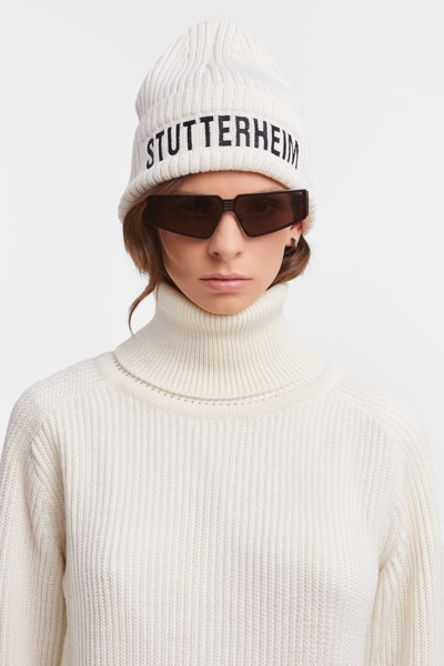 Stutterheim Big L Beanie In Off White
