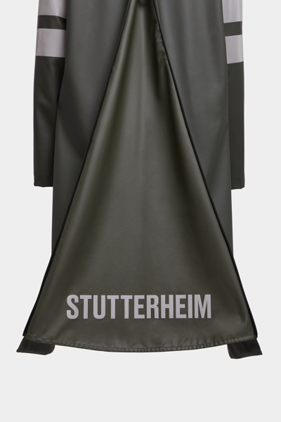 Shop Stutterheim Norrbro Bike Raincoat In Green