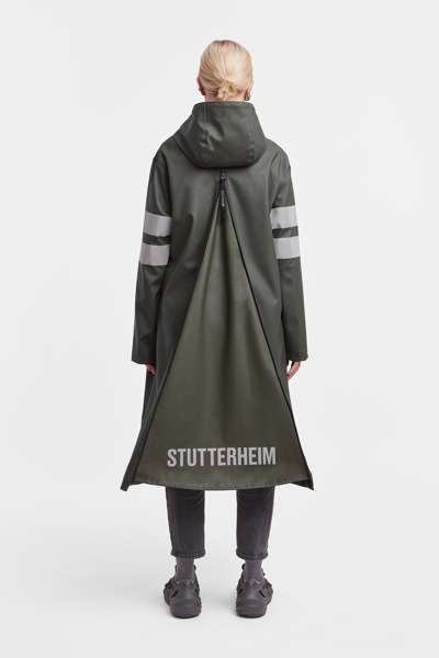 Shop Stutterheim Norrbro Bike Raincoat In Green