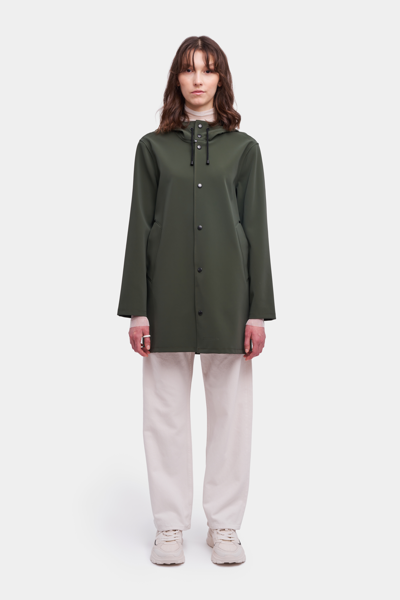 Shop Stutterheim Stockholm Matte Raincoat In Dark Green