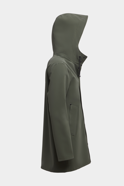 Stutterheim Stockholm Matte Raincoat In Dark Green