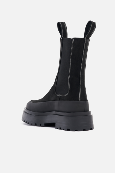 Stutterheim High Walker Nubuck Boots In Black