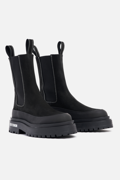 Shop Stutterheim High Walker Nubuck Boots In Black