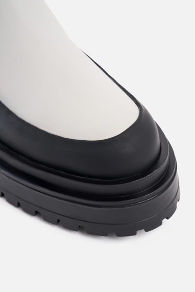 Stutterheim High Walker Leather Boots In Ivory