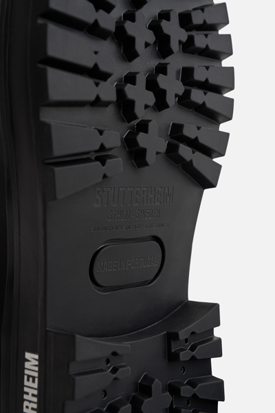 Stutterheim High Walker Leather Boots In Ivory